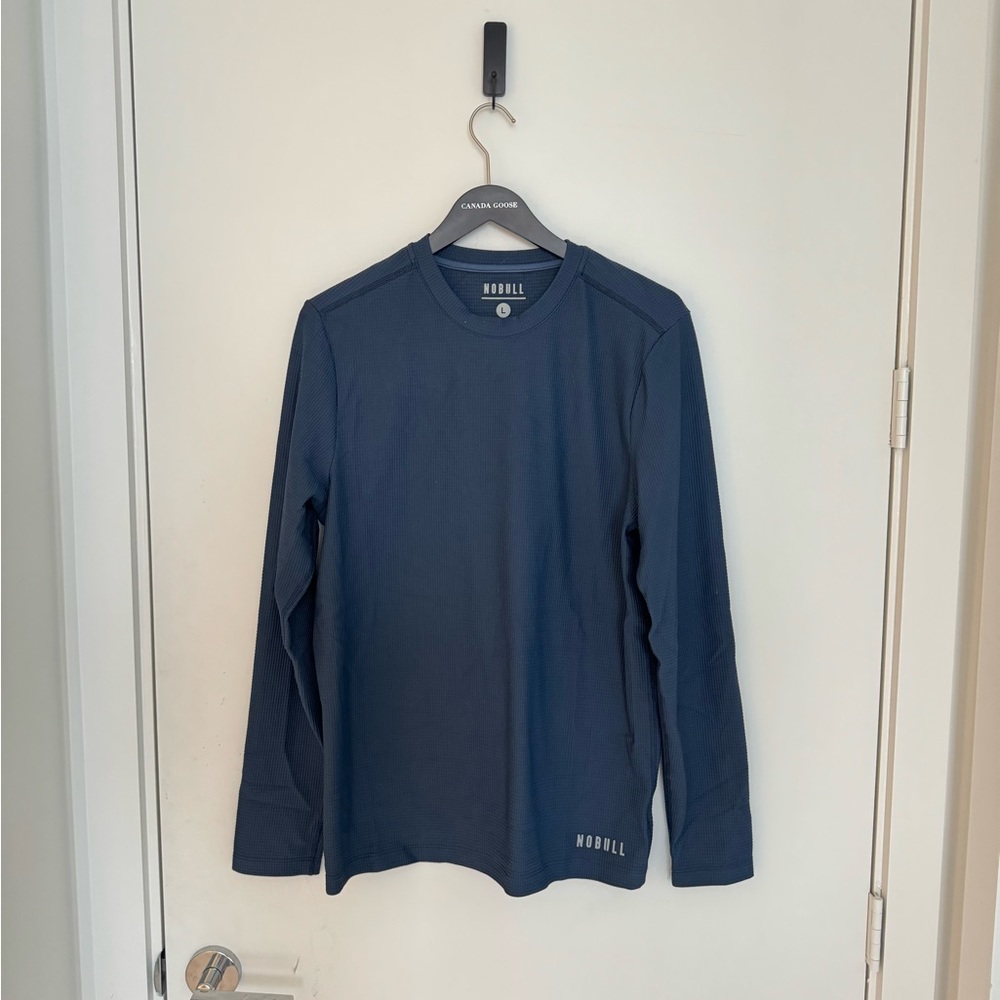 Men’s Nobull Waffle Knit Long Sleeve Navy Large
